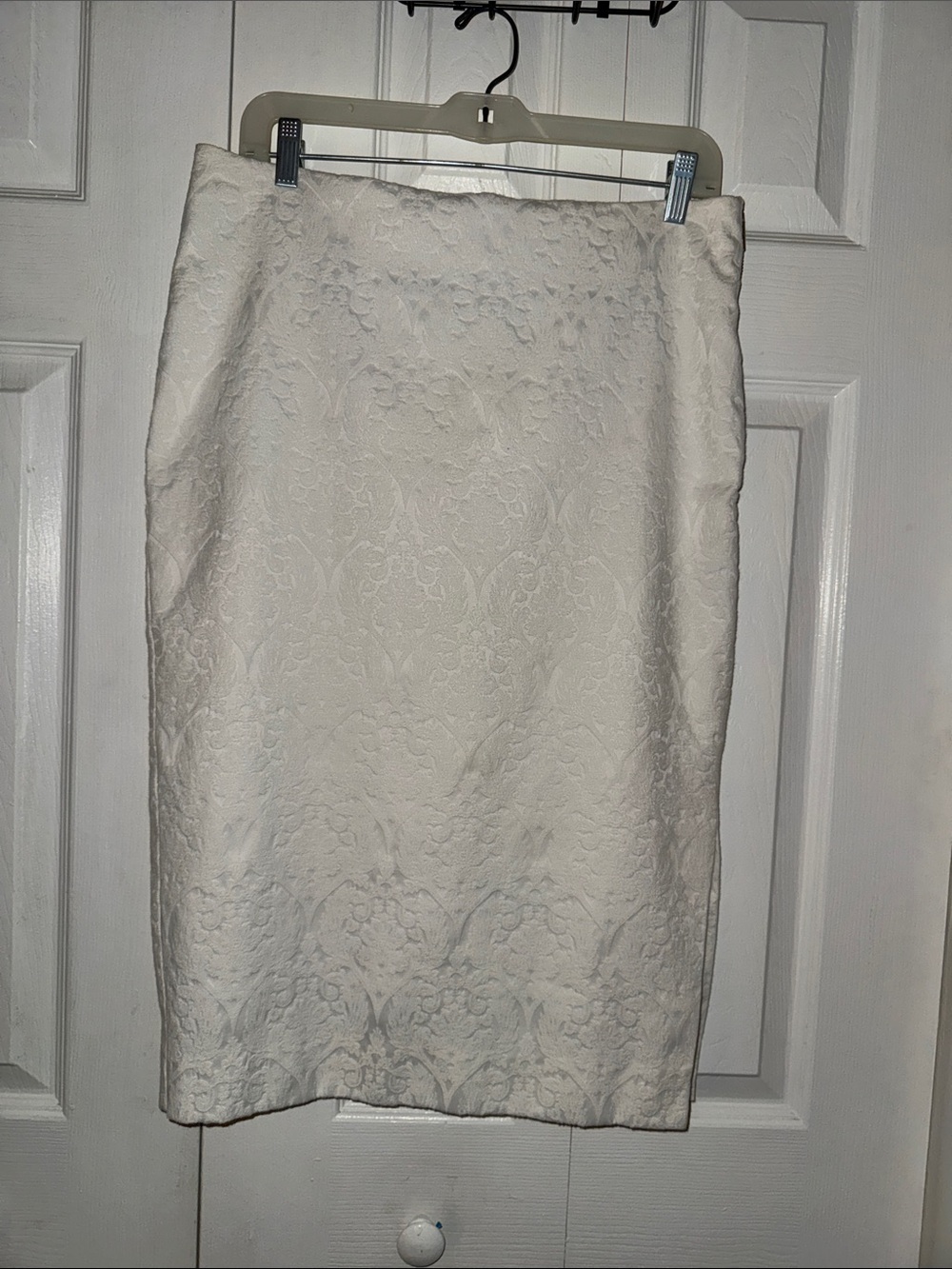 Worthington Ivory Embossed Jacquard Pencil Skirt